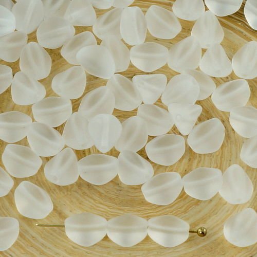 50pcs mat blanc cristal dépoli grosse pincée bicone facettes en verre tchèque perles d'entretoise de sku-31116
