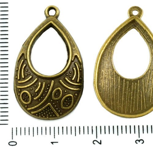 8pcs bronze antique ton larme pendentif boucles d'oreilles focal balançant charmes tchèque métal con sku-37505