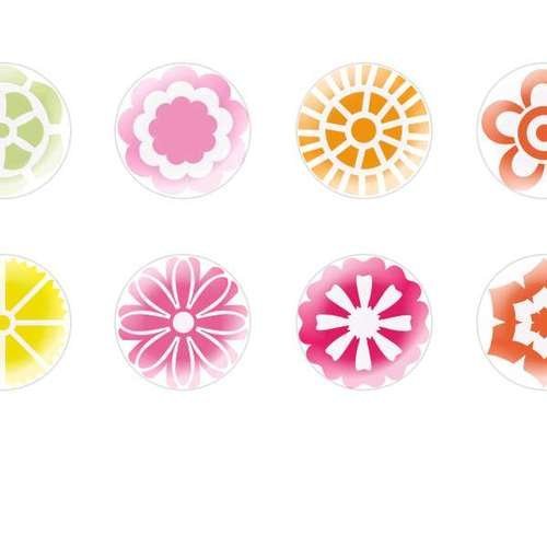 12pcs x 12mm main ronde verre tchèque en forme de dôme cabochons fleurs 39 s7t374 sku-22612