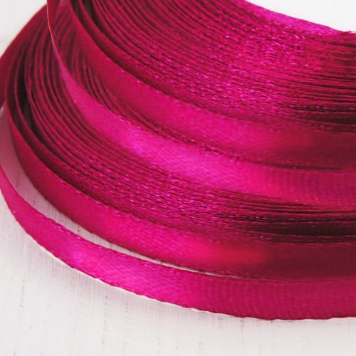 22m de 72 2 ft 24yds rouleau rose fushia mince ruban de satin tissu artisanaux décoratifs de mariage sku-38056