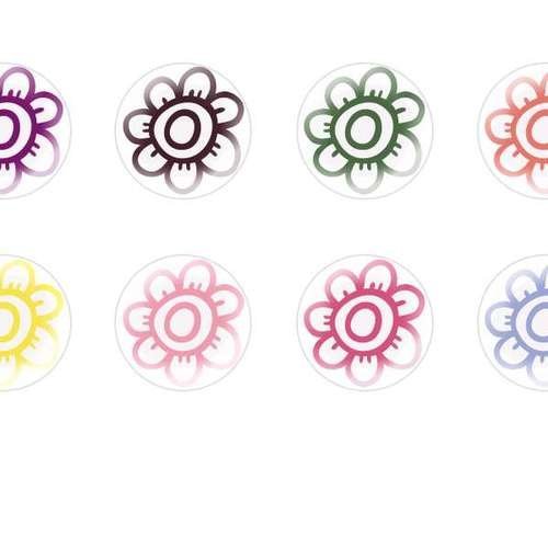 12pcs x 12mm main ronde verre tchèque en forme de dôme cabochons fleurs 118 s7t567 sku-22846