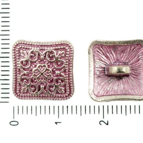 6pcs antique ton argent valentine rose patine laver à grande focale carré en forme de dôme fleur flo sku-36440