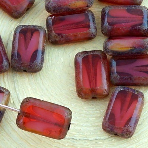 8pcs picasso brun cristal de la mer rouge pierre de lune clair de d'opale table de découpe à plat re sku-32492