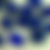 8pcs picasso brun crystal dark bleu saphir de taille de table rectangle plat verre tchèque perles de sku-32497