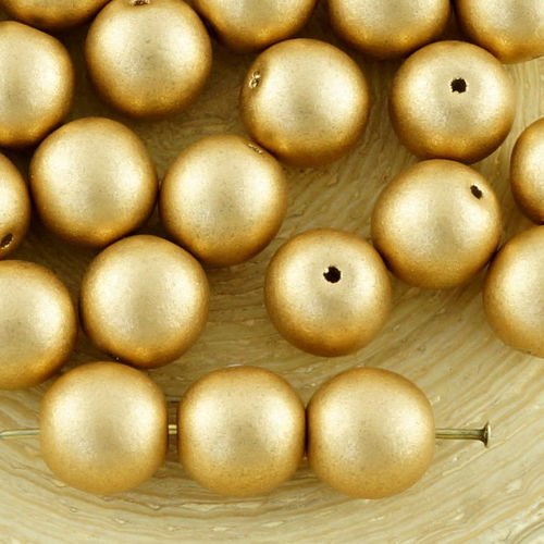 20pcs mat métallisé bronze pâle ronde en or druk entretoise de semences de verre tchèque perles de 8 sku-33699