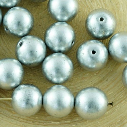 20pcs métallique mat aluminium argent ronde druk entretoise de semences de verre tchèque perles de 8 sku-33701