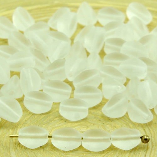 60pcs mat blanc cristal dépoli verre de mer pincée bicone à facettes entretoise tchèque perles de de sku-33892