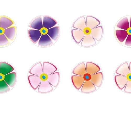 12pcs x 16mm main ronde verre tchèque en forme de dôme cabochons fleurs 166 s5t317 sku-22373