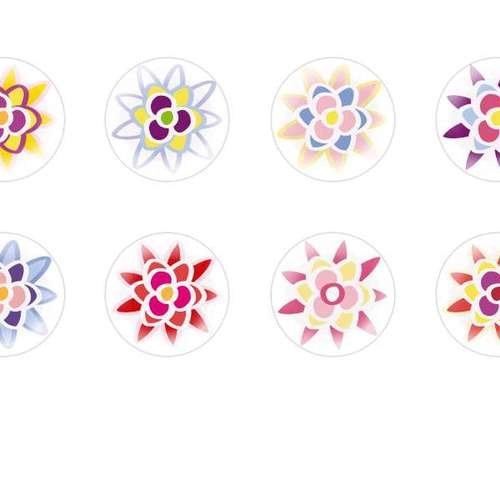 12pcs x 16mm main ronde verre tchèque en forme de dôme cabochons fleurs 146 s5t625 sku-23835