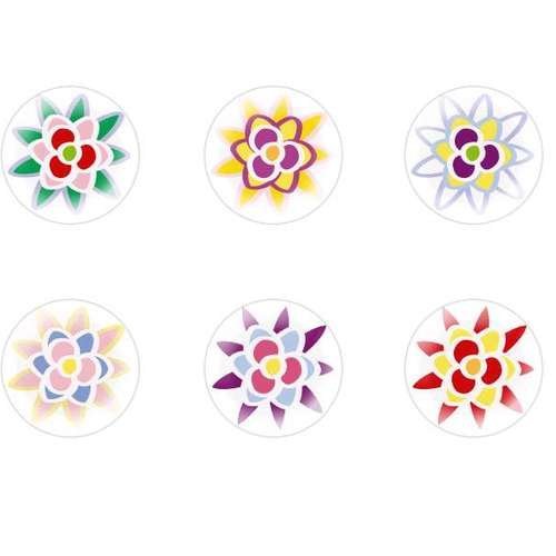 6pcs x 25mm main ronde verre tchèque en forme de dôme cabochons fleurs 146 s1t625 sku-24172