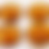 2pcs cristal ambre jaune picasso violet or lustre en terre cuite rond bombé dos plat cabochon en ver sku-38030