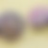 1pc vitrail vert violet sculpté motif rond grand à la main le verre tchèque bouton taille 12 27mm sku-37632