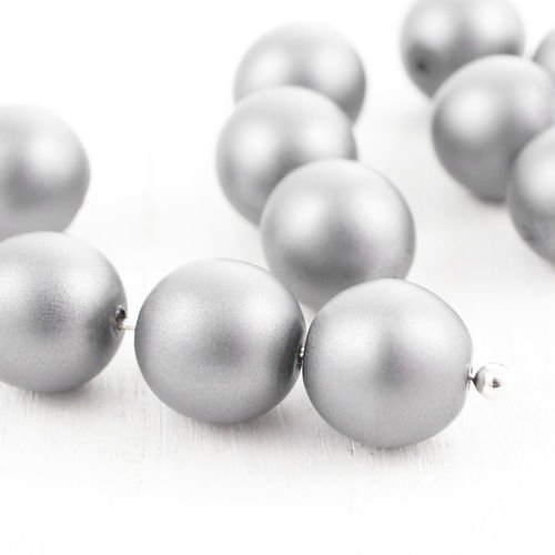 20pcs argent perle d'imitation mat ronde druk entretoise de semences de verre tchèque perles de 8mm sku-35634