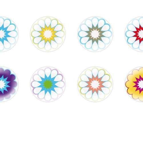 12pcs x 14mm main ronde verre tchèque en forme de dôme cabochons fleurs 91 s6t488 sku-24471