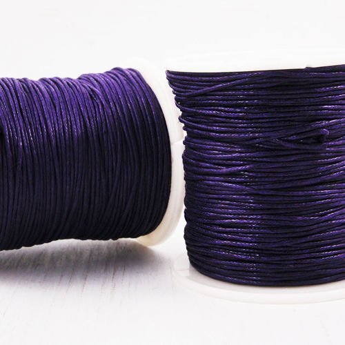 18.3 m 60ft 20yrd violet foncé en coton ciré cordon de perles décoratives chaîne tressée en corde to sku-38117