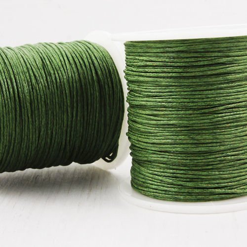 18.3 m 60ft 20yrd vert armée coton ciré cordon de perles décoratives chaîne tressée en corde torsadé sku-38123