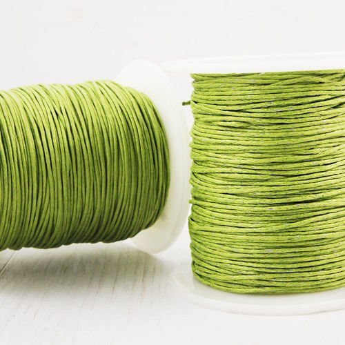 18.3 m 60ft 20yrd erinite vert coton ciré cordon de perles décoratives chaîne tressée en corde torsa sku-38133