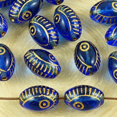 8pcs cristal bleu saphir or se laver mauvais œil égyptien renouveau de la méditerranée talisman de p sku-35828
