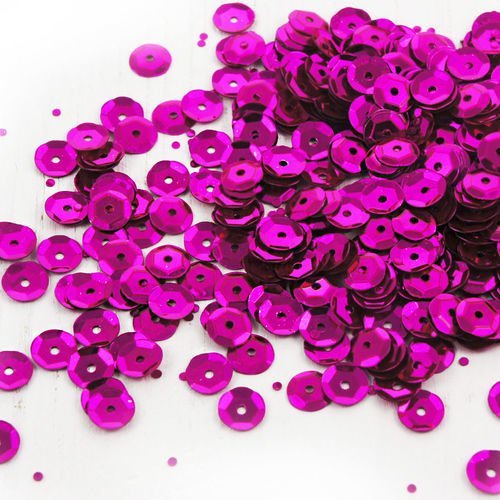 20g métallique fuchsia rose pétillant à facettes tour de la coupe de paillettes confettis à coudre s sku-38412