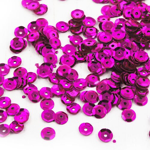 20g métallique fuchsia rose pétillant à facettes tour de la coupe de paillettes confettis à coudre s sku-38416