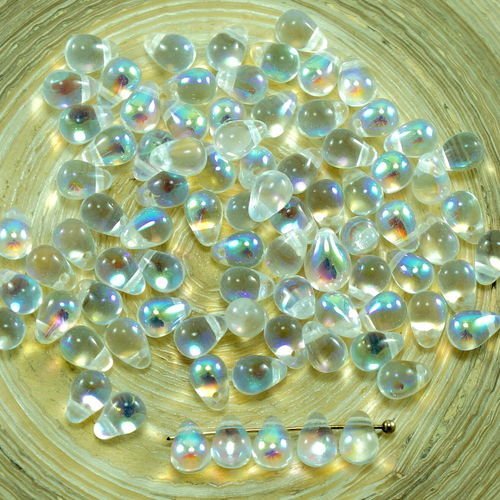40pcs ab cristal de verre tchèque petite larme perles de 4 mm x 6 mm sku-27336