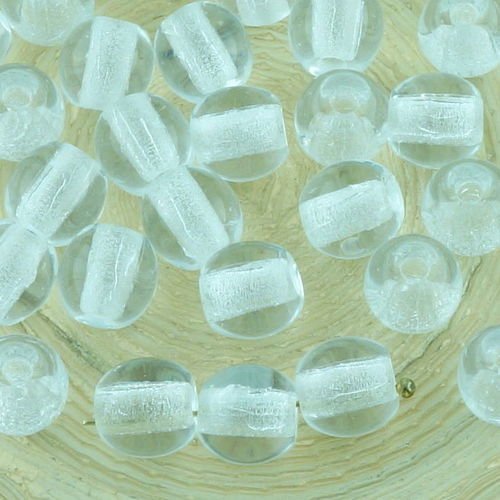 20pcs crystal clear grand trou rond entretoise de verre tchèque perles de 8mm sku-32864