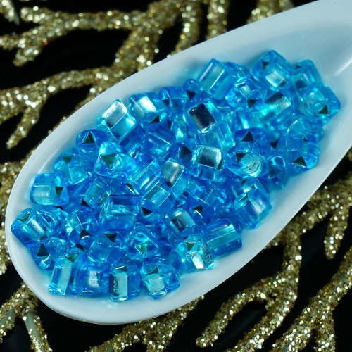 20g aqua bleu argent bordée de verre tchèque triangle perles de rocaille preciosa de entretoise de 3 sku-19548