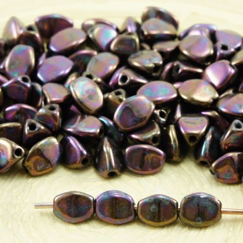 60pcs métallique iris violet pincée bicone à facettes entretoise tchèque perles de verre de 5mm sku-32060