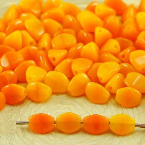 60pcs jaune orange opale halloween pincée bicone à facettes entretoise tchèque perles de verre de 5m sku-32083