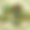 4pcs picasso jaune brun moyen repéré travertin turquoise laver rustique libellule plat pièce ronde v sku-30402