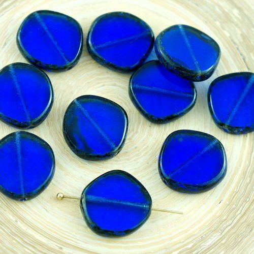 4pcs picasso brun cristal de saphir bleu grand plat rond 8edge fenêtre de la table de découpe de piè sku-28859