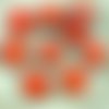 4pcs picasso opaque rouge rayé grand plat rond 8edge fenêtre de la table de découpe de pièce de monn sku-28862