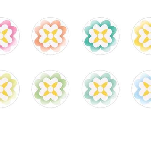 12pcs x 18mm main ronde verre tchèque en forme de dôme cabochons fleurs 92 s4t491 sku-23090