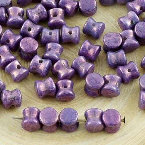 60pcs vega violet lustre tchèque perles de verre pellet preciosa pressé de 4 mm x 6 mm sku-31306
