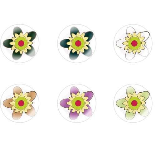 6pcs x 25mm main ronde verre tchèque en forme de dôme cabochons fleurs 60 s1t188 sku-25578