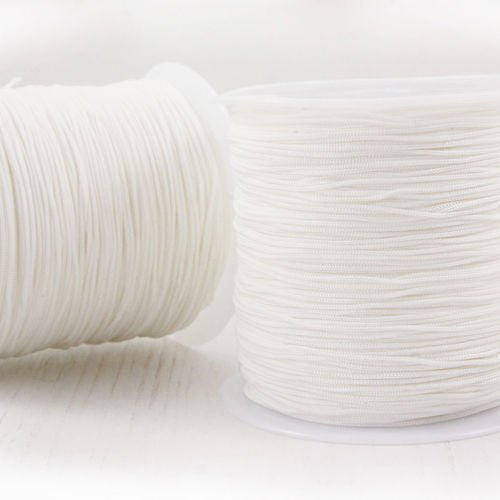 20m 65ft 22yrd blanc nylon cordon macramé fil de perles de la chaîne de corde tressée kumihimo noeud sku-38153
