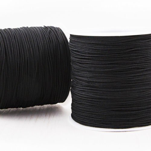 20m 65ft 22yrd noir nylon cordon macramé fil de perles de la chaîne de corde tressée kumihimo noeud  sku-38156