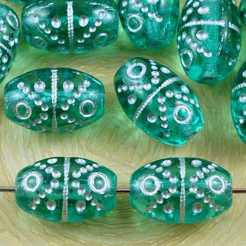 10pcs crystal bleu turquoise vert argent de lavage de pâques oeuf d'oiseau à rayures en pointillés o sku-37729