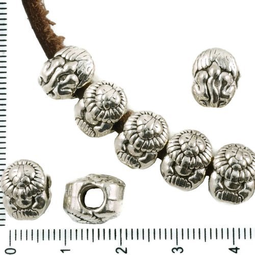 4pcs antique ton argent grand trou européen de pandora style lion animal charmes de perles tchèques  sku-37409