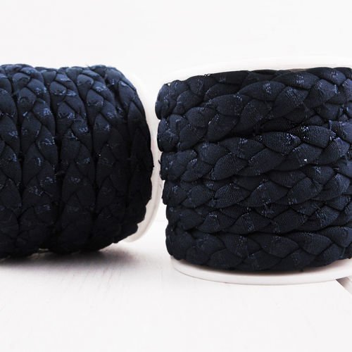 1m 3.2 ft 1.1 yrd noir ruban de tissu de tricoté tissé à plat cordon bracelet tressé torsadé collier sku-38354
