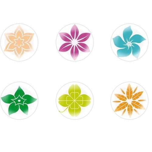 6pcs x 20mm main ronde verre tchèque en forme de dôme cabochons fleurs 42 s3t406 sku-23511