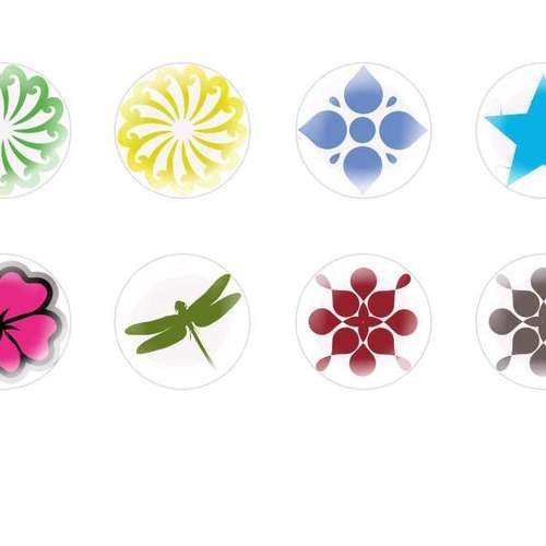 12pcs x 16mm main ronde verre tchèque en forme de dôme cabochons fleurs 69 s5t202 sku-22972