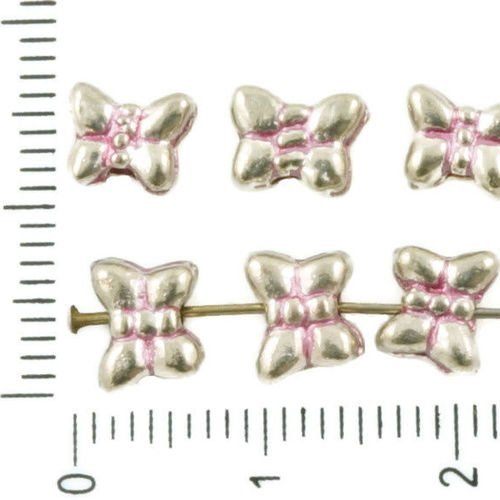 30pcs antique ton argent valentine rose patine de lavage à plat petit papillon animal perles charmes sku-36936