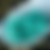 40pcs opaque turquoise tuile de verre tchèque perles de deux trous plat carré de 6mm sku-19017