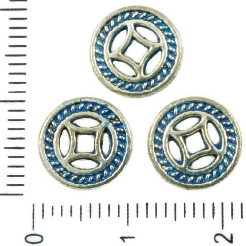 30pcs antique ton argent bleu patine de lavage à plat chinoise ancienne pièce de monnaie de la chanc sku-36950
