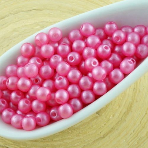 100pcs perles brillent valentine rose ronde verre tchèque de petit écarteur 3mm sku-31208