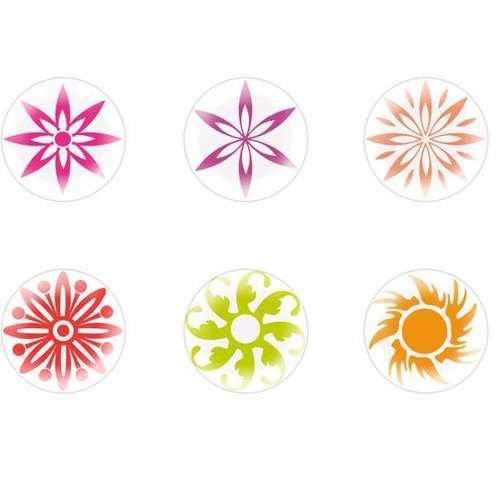 6pcs x 25mm main ronde verre tchèque en forme de dôme cabochons fleurs 46 s1t410 sku-25651