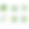6pcs x 25mm à la main rond en forme de dôme verre tchèque en de cabochon fleur vert abstrait tourbil sku-20120