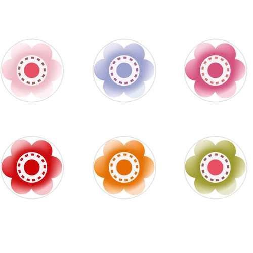 6pcs x 20mm main ronde verre tchèque en forme de dôme cabochons fleurs 135 s3t228 sku-22560