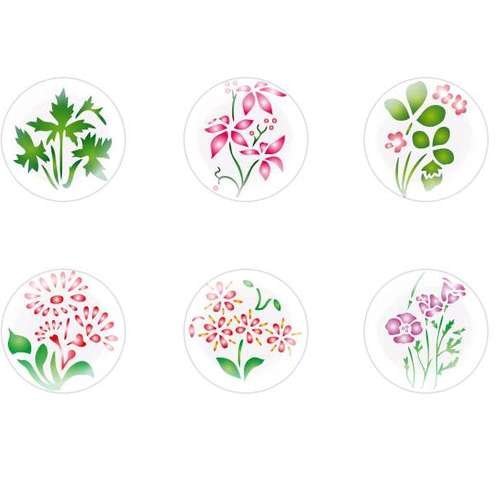 6pcs x 20mm main ronde verre tchèque en forme de dôme cabochons fleurs 75 s3t291 sku-24501